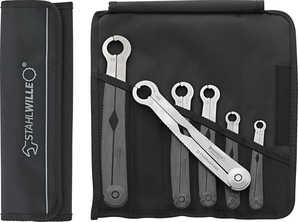 STAHLWILLE FastRatch 240 Set – Ratschen‑Ringmaulschlüssel (4‑, 5‑ oder 6‑teilig)