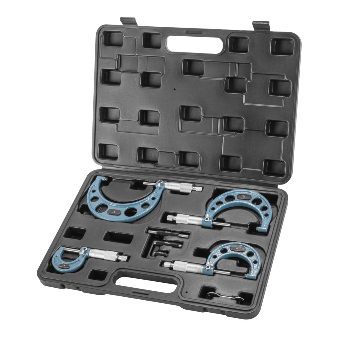 STAHLWERK Bügelmessschraube 4er Set Messbereich 0-25, 25-50, 50-75, 75-100 mm