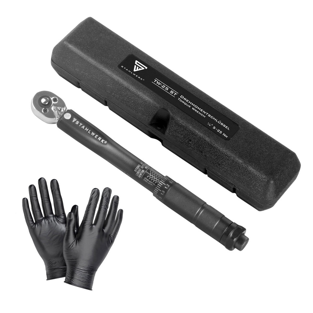 STAHLWERK Drehmomentschlüssel TW-25 ST 5-25 Nm 1/4 Zoll Umschaltknarre