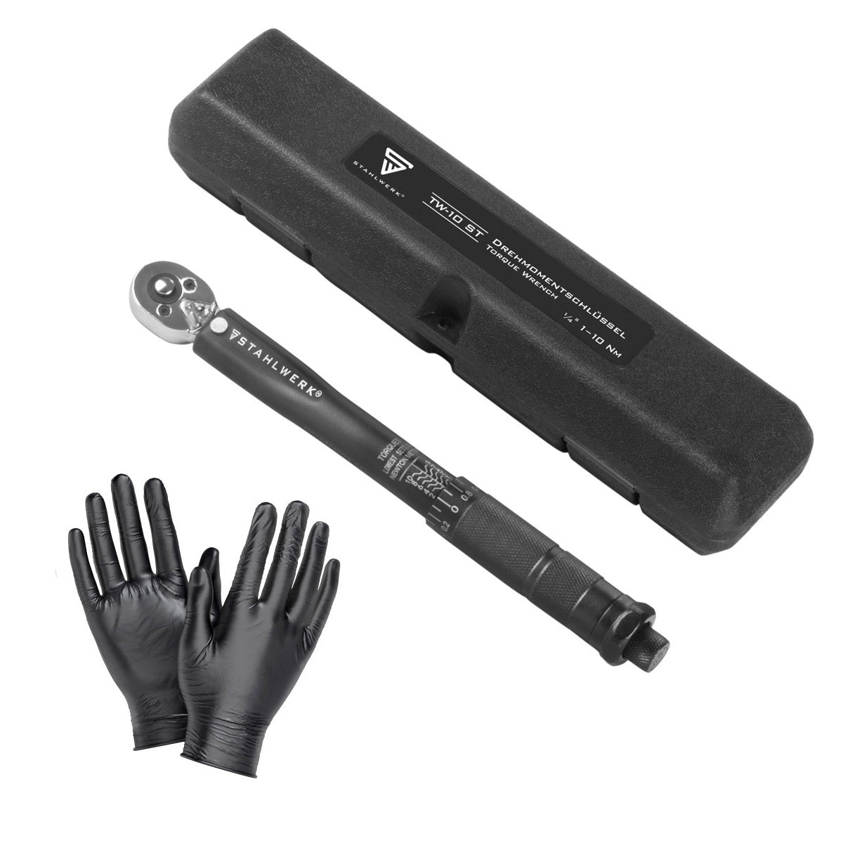 STAHLWERK Drehmomentschlüssel TW-10 ST 1-10 Nm 1/4 Zoll mit Mikrometerskala