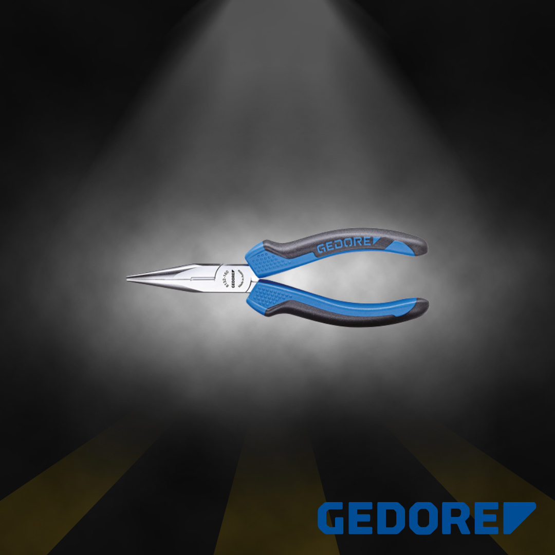 Flachrundzange gerade 2K-Griff 200 mm 8132-200 JC