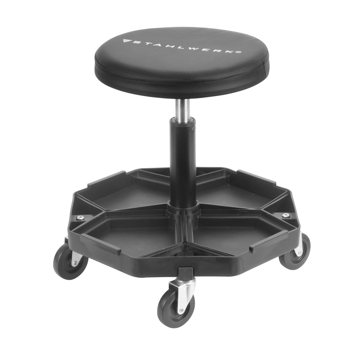 STAHLWERK Werkstatthocker WRH-57 ST Schwarz mit 120 kg Tragkraft Werkstattsitz