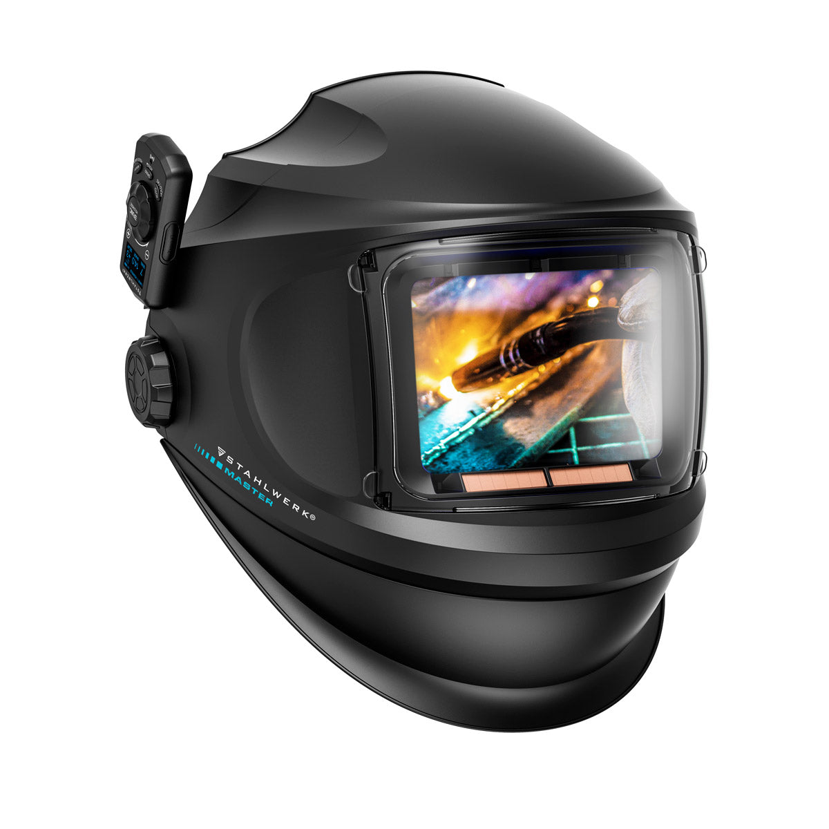 STAHLWERK Schweißhelm MASTER 3-in-1 mit Fernbedienung, klappbarem Visier