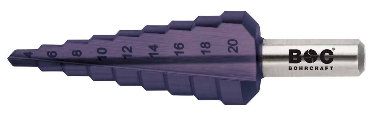 Bohrcraft - Stufenbohrer HSS-TiAlN Abstufung 1 mm