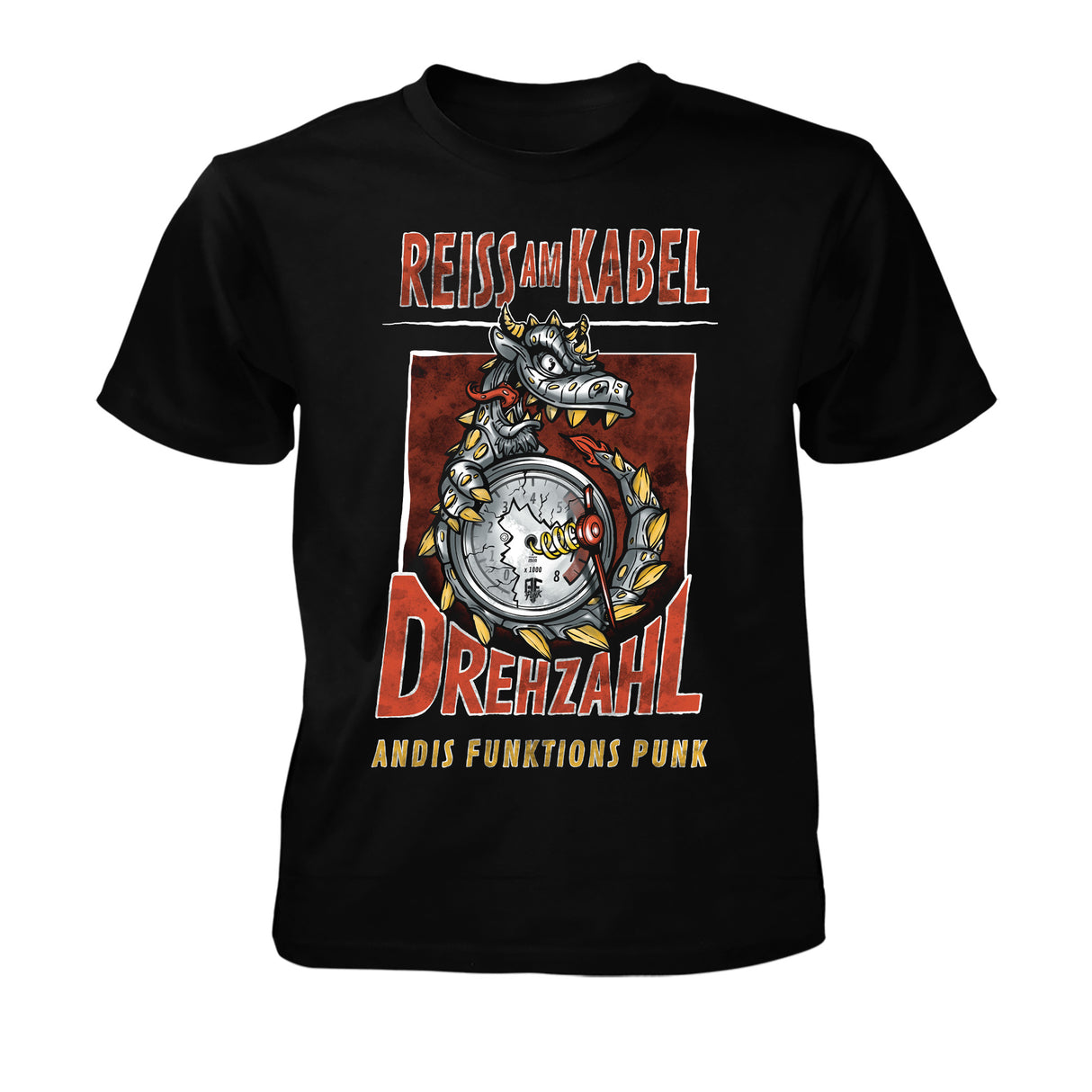 Andi's Funktionspunk T-Shirt „Reiss am Kabel – Drehzahl"