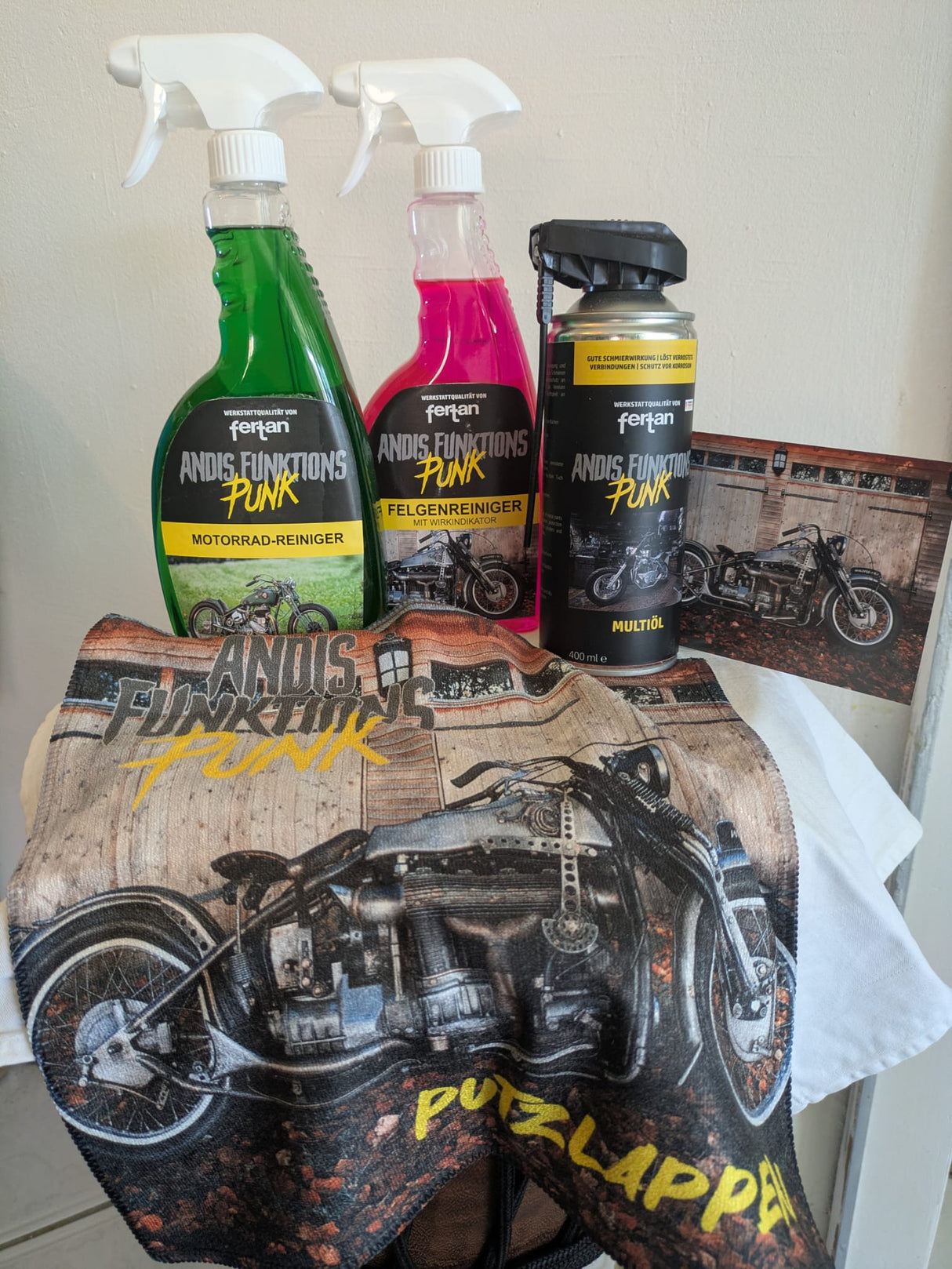 Andis Funktionspunk × FERTAN Motorrad‑Reinigungsset