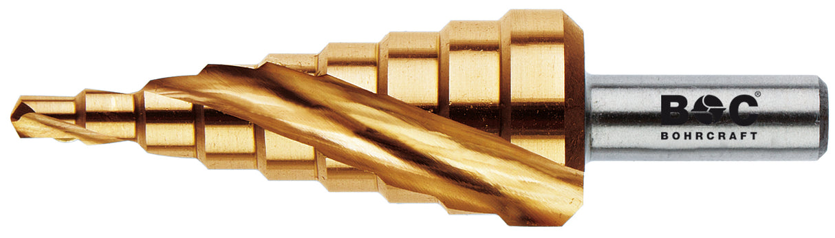 Profi-Basic - Spiralnut Stufenbohrer HSS-TiN Abstufung 1 mm