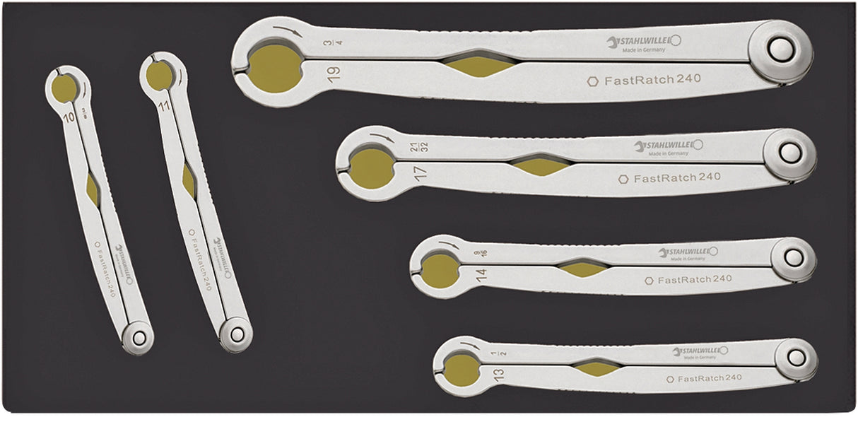 STAHLWILLE FastRatch 240 TCS Satz – Ratschen‑Ringmaulschlüssel‑Set (6‑ oder 10‑teilig)